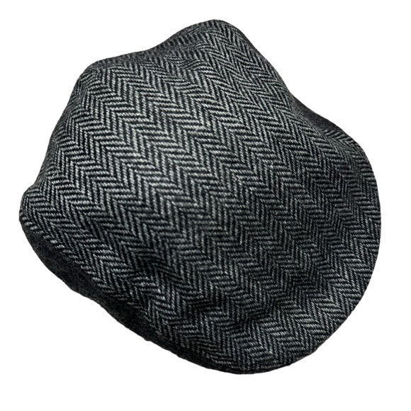 Dorfman-Pacific Vintage Herringbone Patch Newsboy Wool Blend Lined Cap Size L - Picture 1 of 8